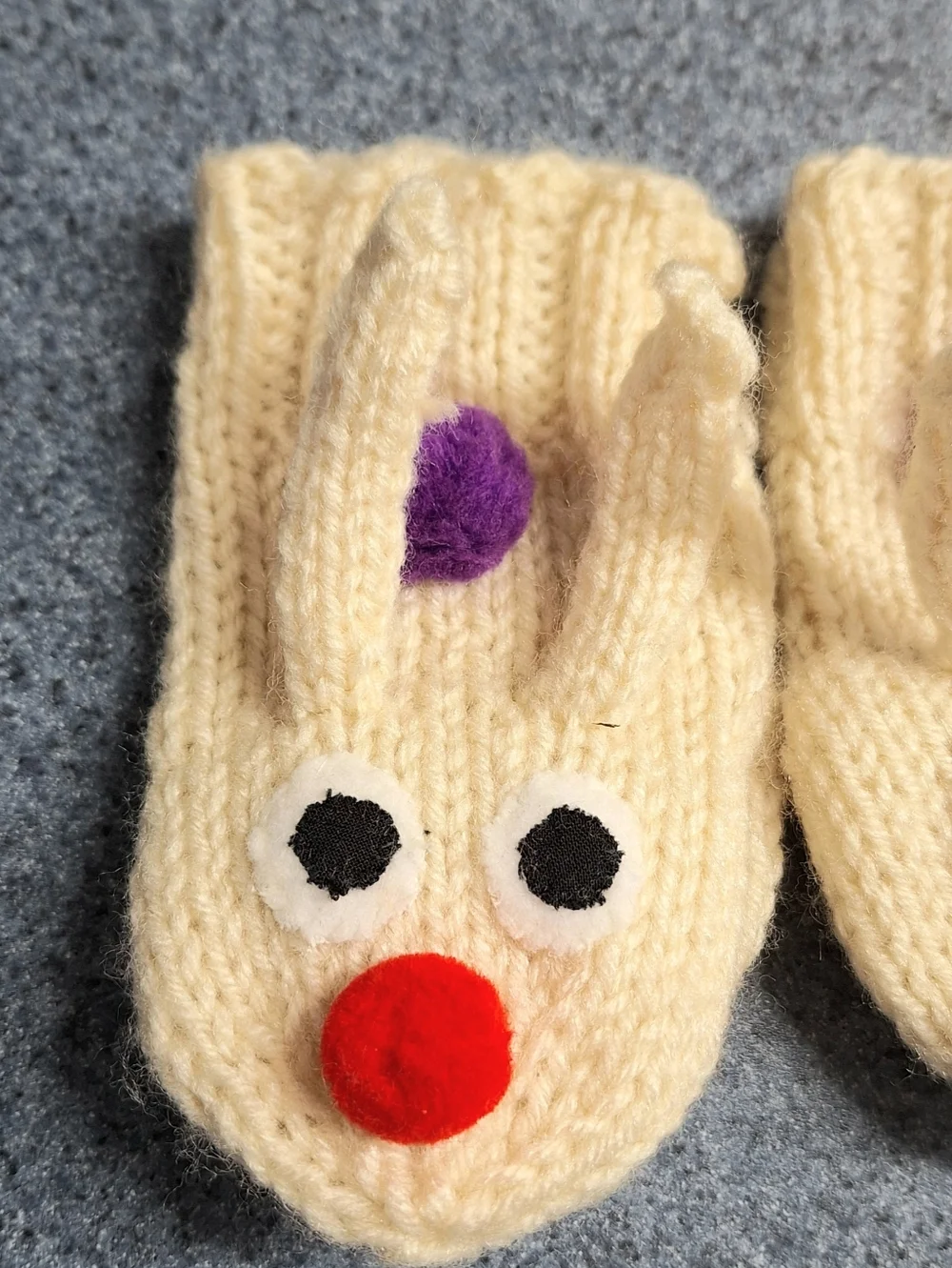 Handmade Children's Knitted Hand Puppet Bunny Rabbit Mittens, Size 4-6 Years? 🐇